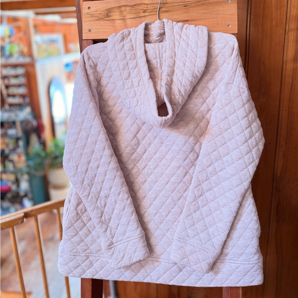 Jones New York Blush Quilted Cowl Neck Hoodie - Picture 6 of 7